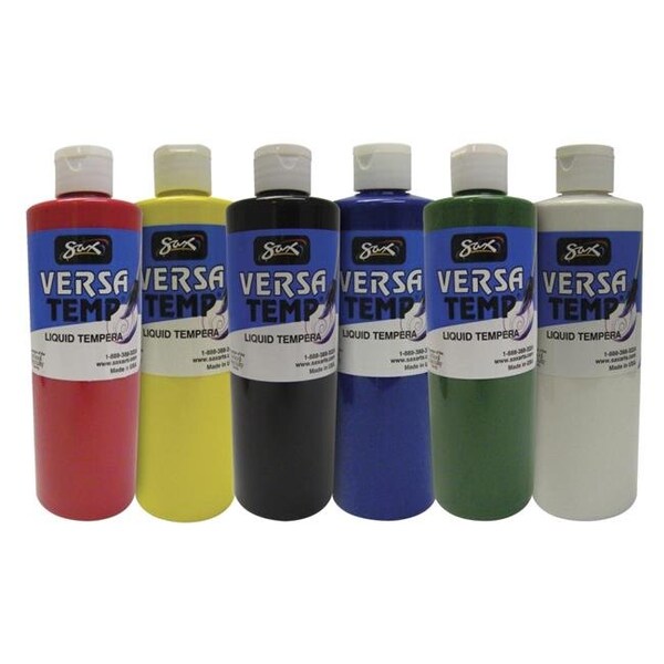 Sax 1587650 Versatemp Liquid Tempera Set; Assorted Colors; 6 Pints - Set of 6